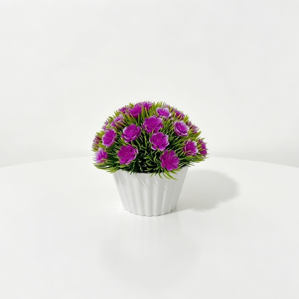 12 cm Tall Artificial Phalaenopsis Orchid in Round Pot for Indoor Decor