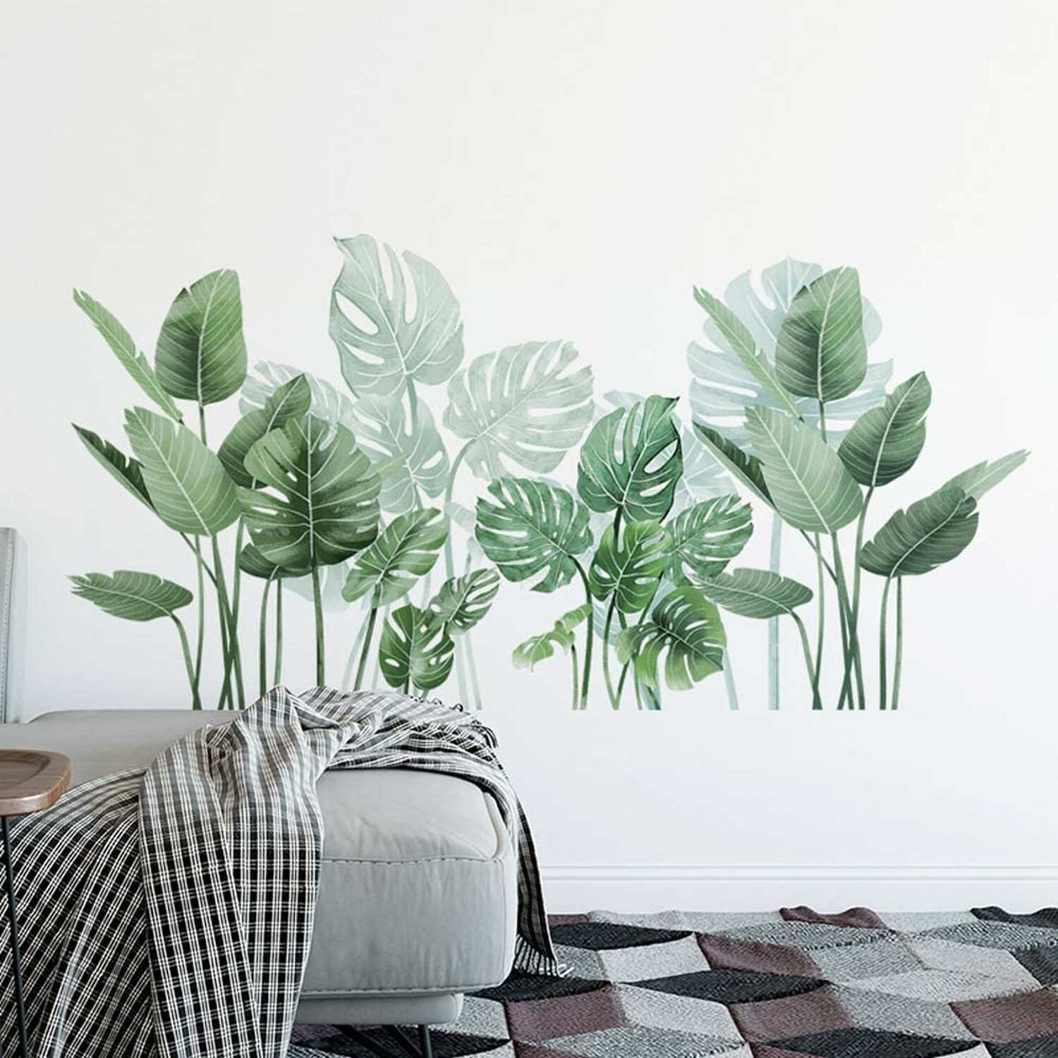Boho Tropical Plants Wall Decals for Living Room, Natural Palm Tree Monstera …