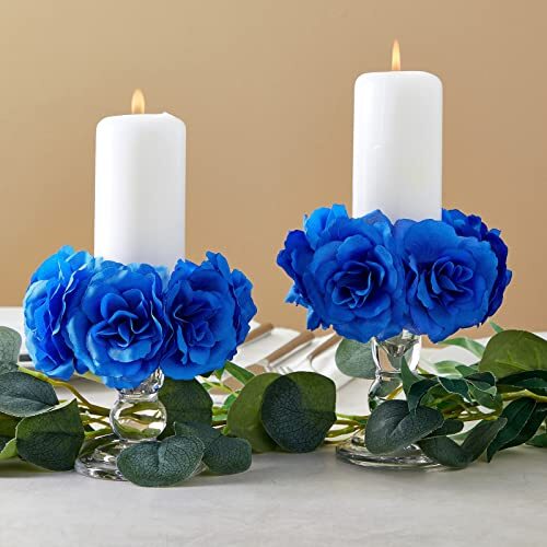 Bright Creations 50 Pack Royal Blue Roses Artificial Flowers Assorted Colors