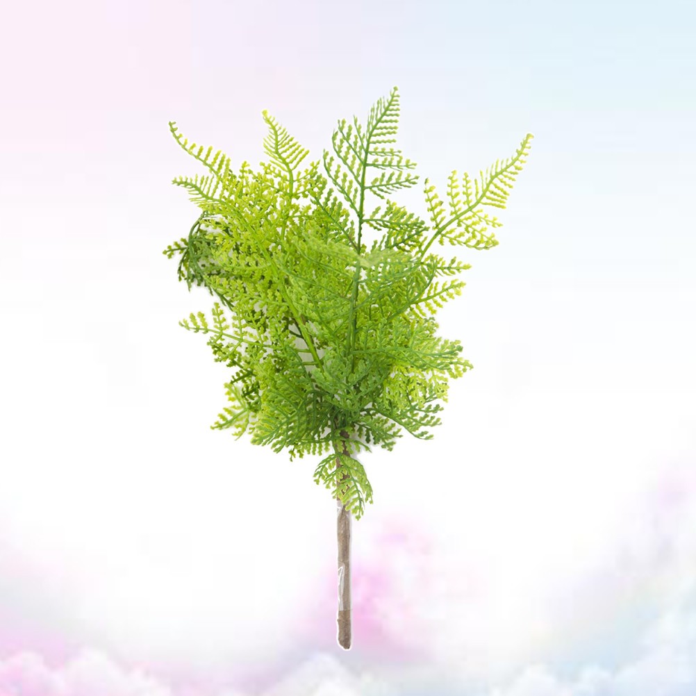 2Pcs Fake Fern Plant Light Green for Rustic Event Decor Tabletop Wall Display