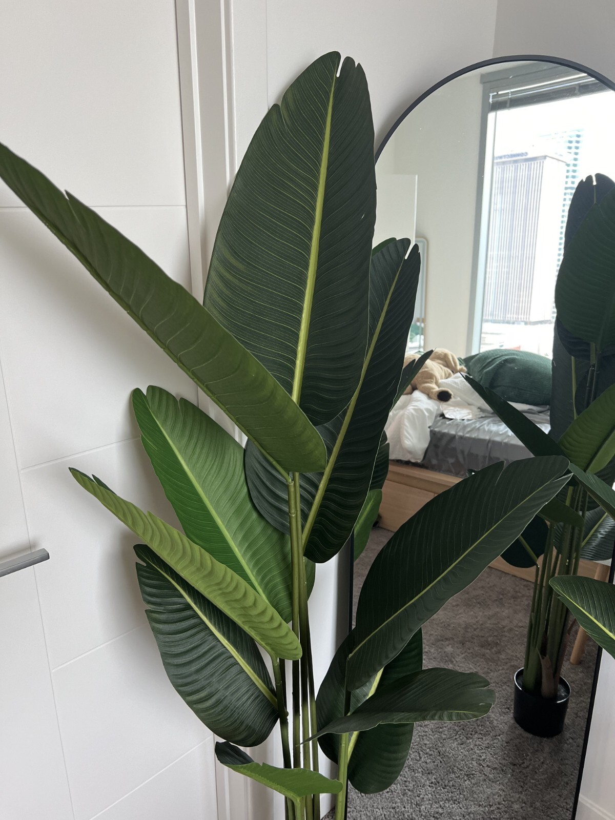 Set of 2 Fake Plants 5 Feet Tall Artificial Fern Trees Bird of Paradise NEW!