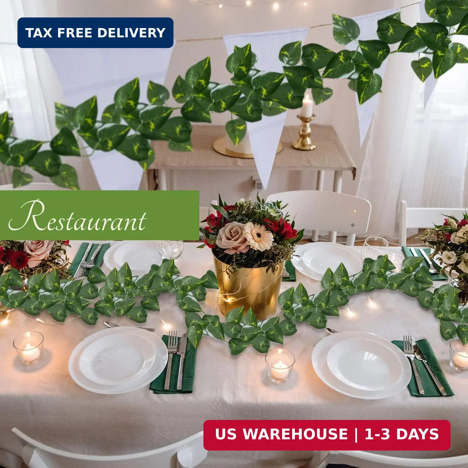 78-Ft 12 Pack Silk Artificial Ivy Vines Leaf Garland Plants Hanging Weddin