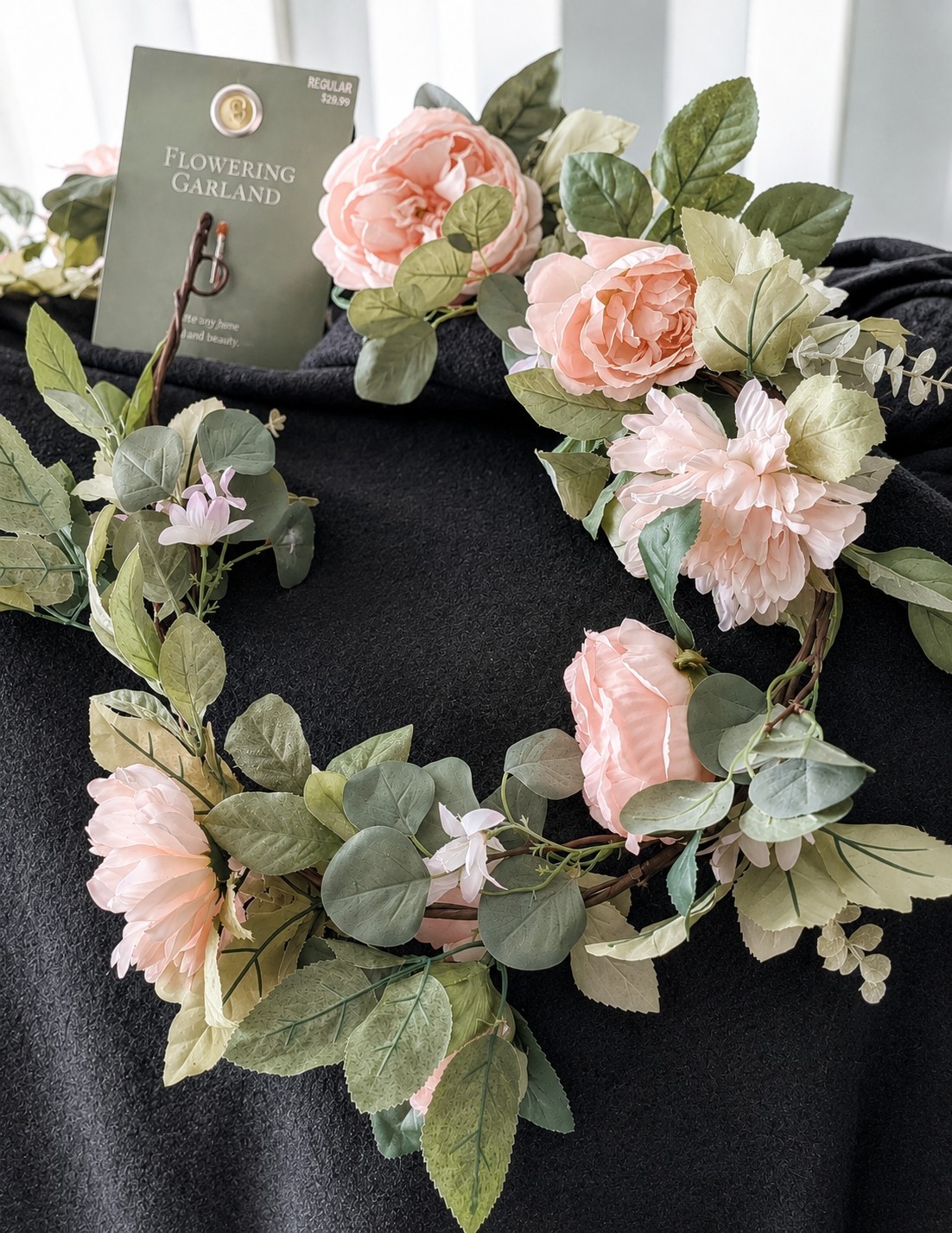NEW 5 Ft Blush Pink Faux Floral Garland 🌸