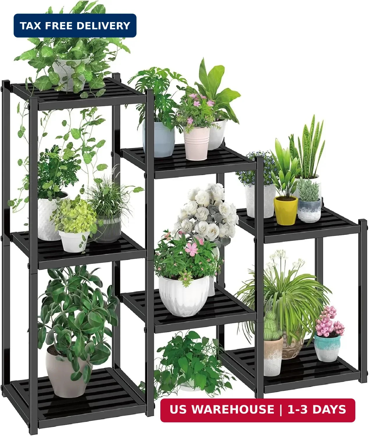 Simple Trending Plant Stand Indoor Outdoor, Heavy Duty Metal Waterproof 7 Tiered
