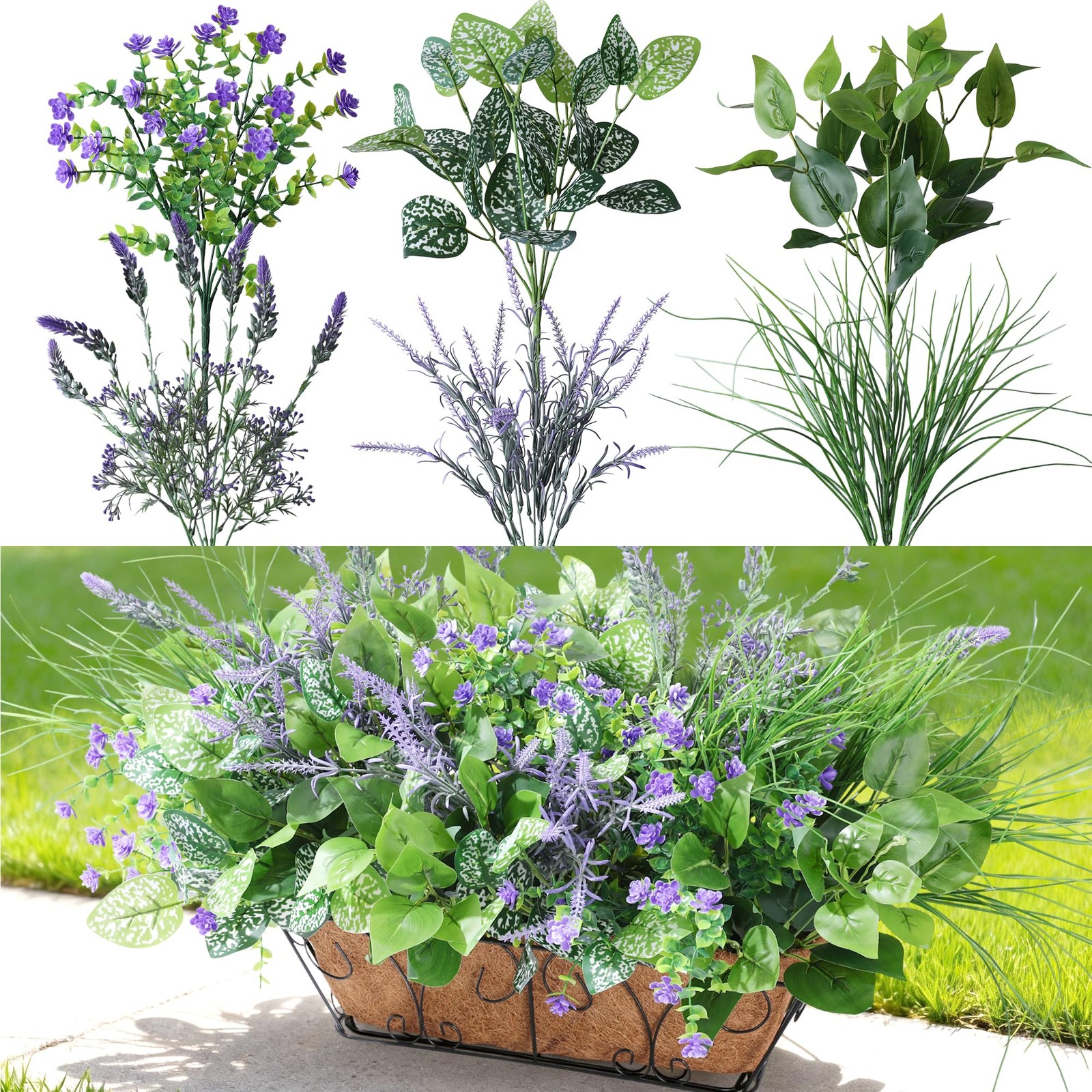 Starttag Artificial Bunches Greenery Plants Fake Plastic Leaves with Stems UV