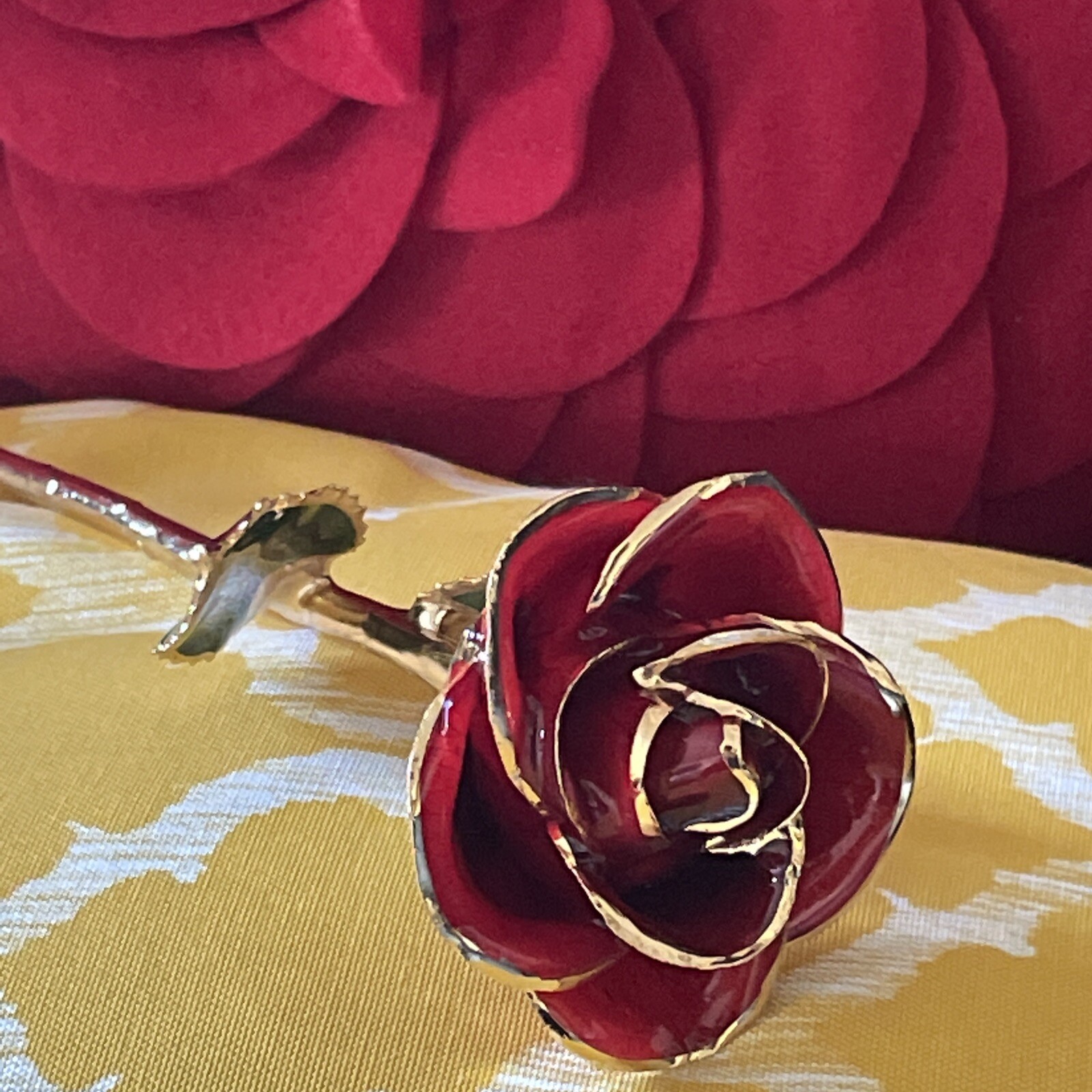 Real Red Rose 24K Gold Dipped Preserved Flower Gifts For Valentines Day