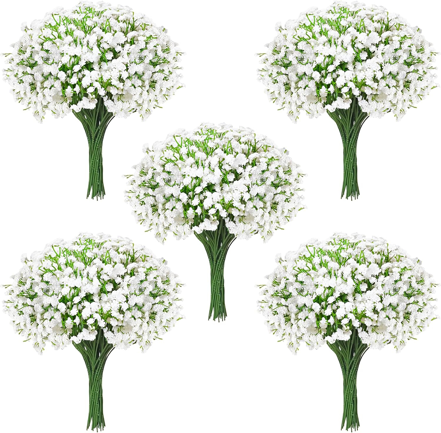 100Pcs Baby’s Breath Artificial Flowers, White Real Touch Gypsophila Fake Flower