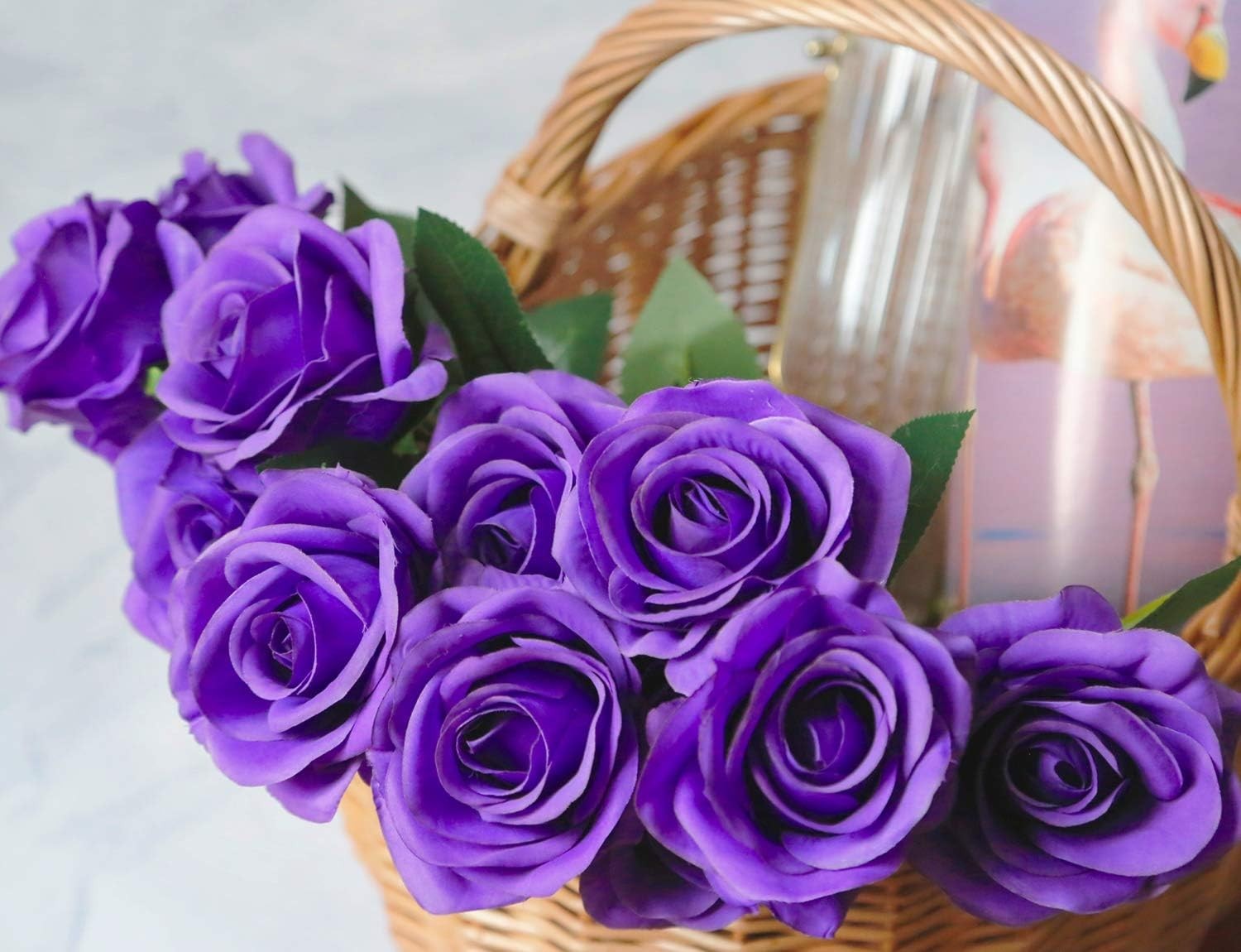 Vibrant Purple Silk Roses – 10PCS Durable Faux Flowers for Stylish Arrangements