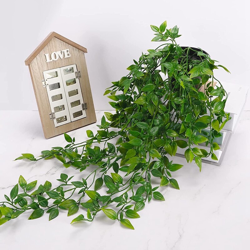 1 Pack Artificial Hanging Plants Potted Plants for Indoor Outdoor Shelf WB8