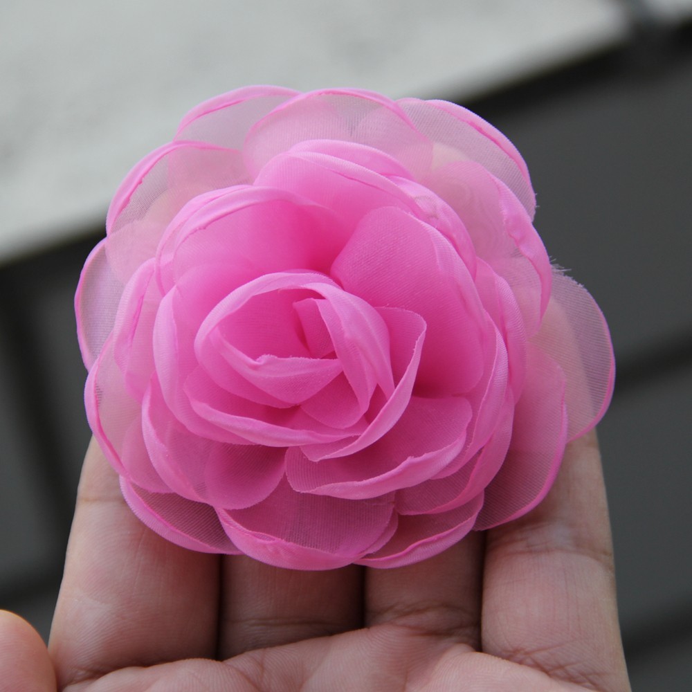 Sewing Fabric 3D Chiffon Flower DIY Chiffon Artificial Flower Burnt Edge Handmad