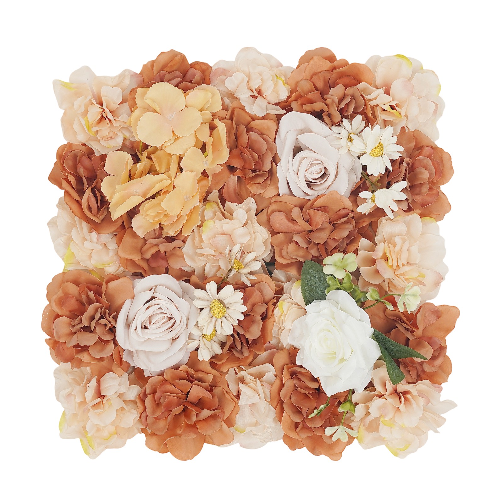 12Pcs Artificial Flower Wall Panels 15*15in Wall-Mounted Handmade Flower Panels