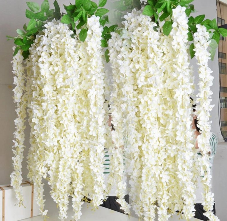 5pc Wedding artificial Flower 70″ hang Wisteria cherry Vine Arch Floral No Leave