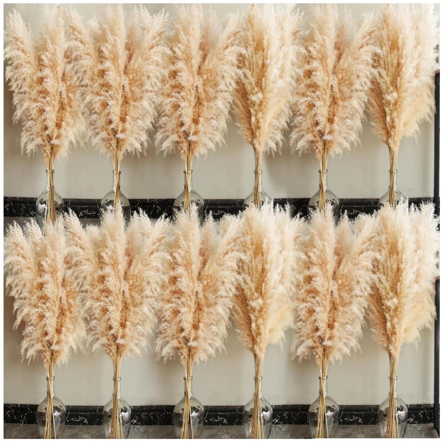 Natural Beige Pampas Grass – Farmhouse Boho Decor