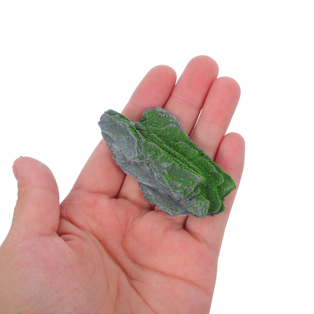 7Pcs Reusable Faux Moss Rocks for Crafts Miniature Landscaping Decoration Grey