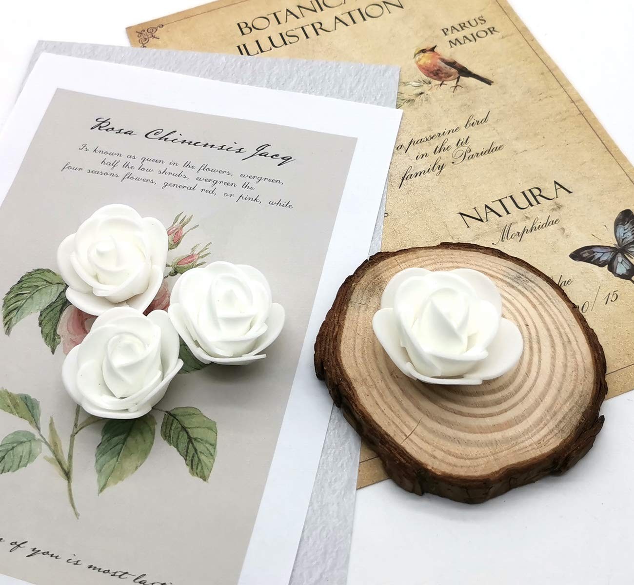 Artificial Flowers 100PCS 3CM Mini Fake Roses for DIY Wedding Bouquets Center…