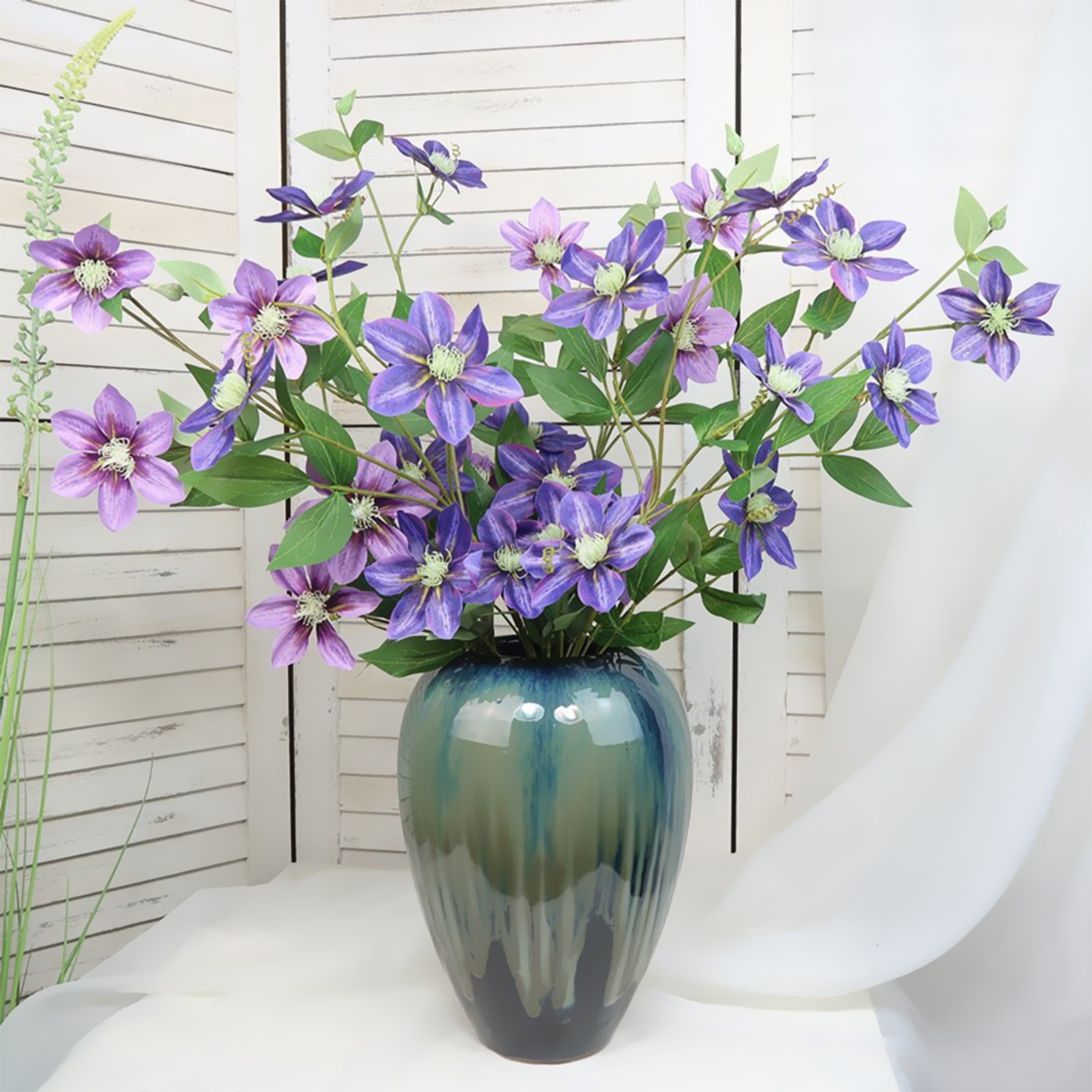 New European-style 5-headed Clematis – Deep Purple 85cm Tall Per Stem HOT