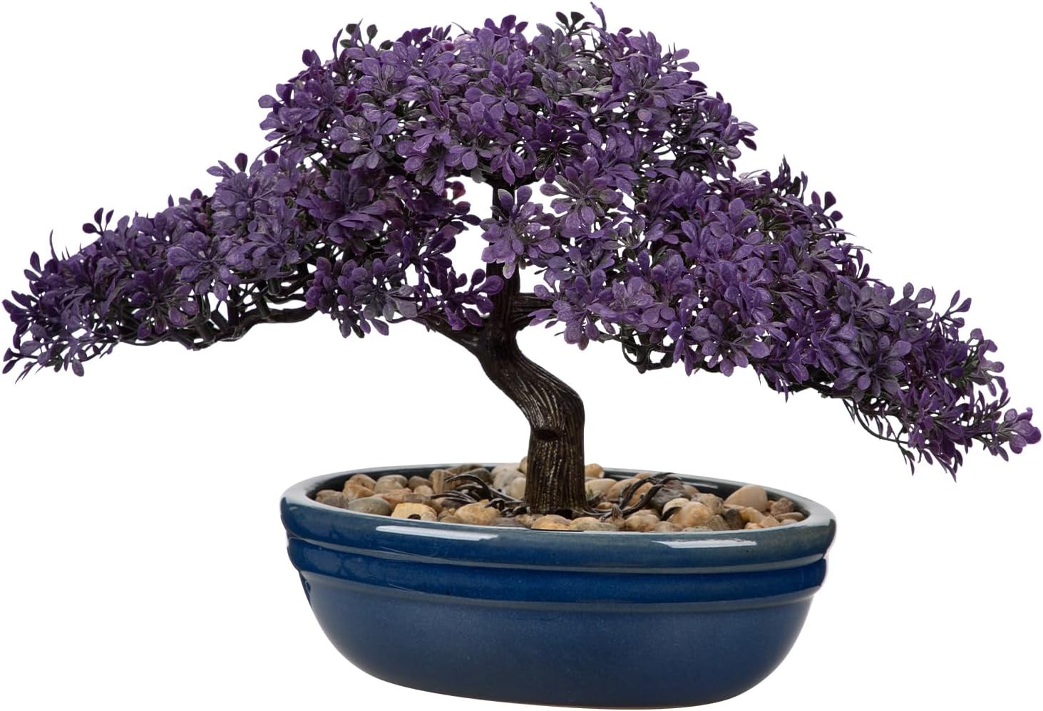 Artificial Bonsai Tree Juniper Faux Plants Indoor Fake Plants Decor with Blue Ce