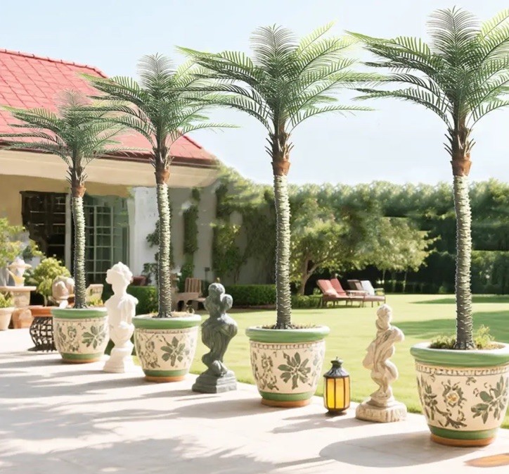8-9 Ft Tall Artificial Palm Tree For Outdoor/Indoor Use Easy To Assemble USA