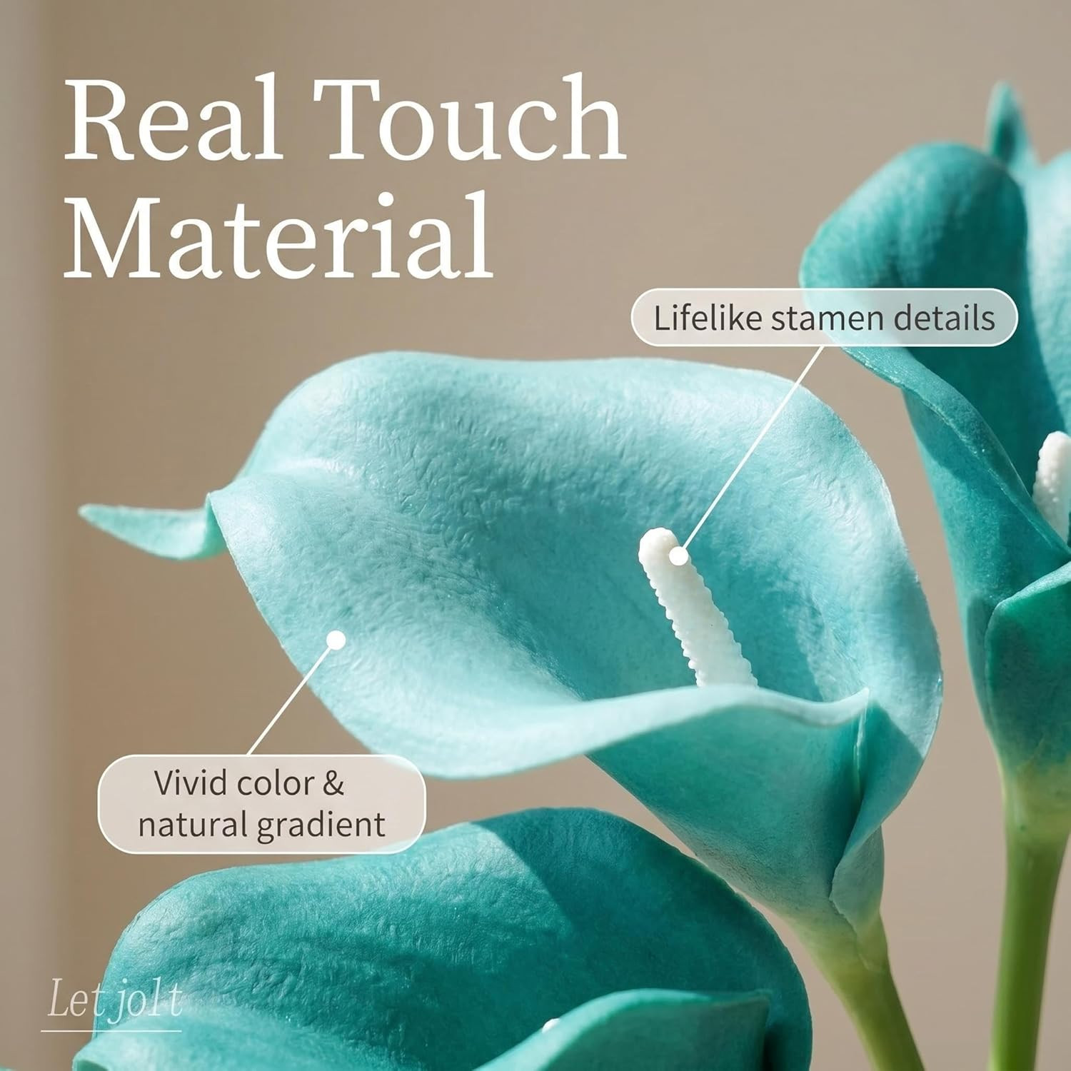 Artificial Calla Lily Teal Flowers for Wedding Bouquet Flower 12Pcs Home Decorat