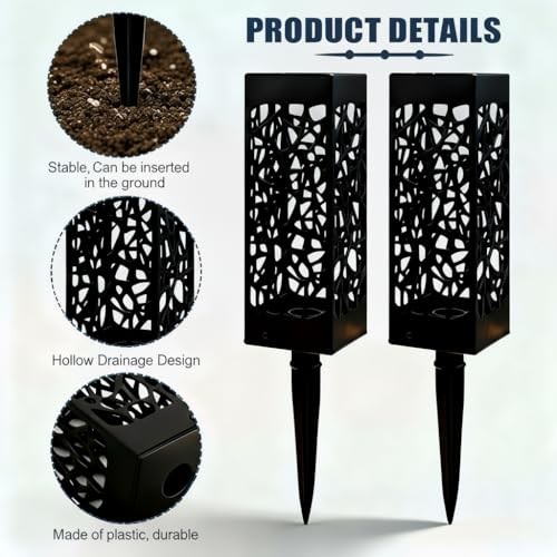 1Inch Cemetery Vases with Stake, Cemetery Artificial Flower Vase Weatherproof 2