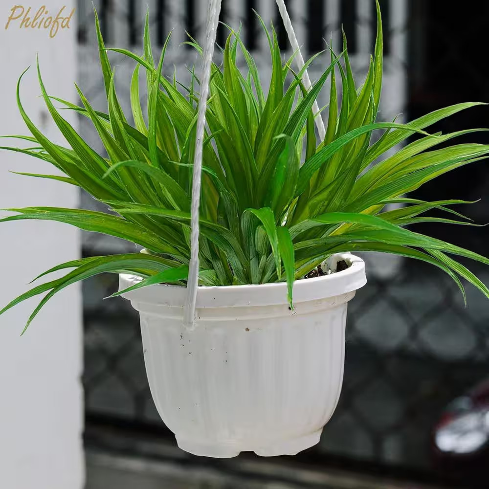 1 in 32 Pcs Green Artificial Grass UV Resistant Outdoor Faux Plant Stems for Hom