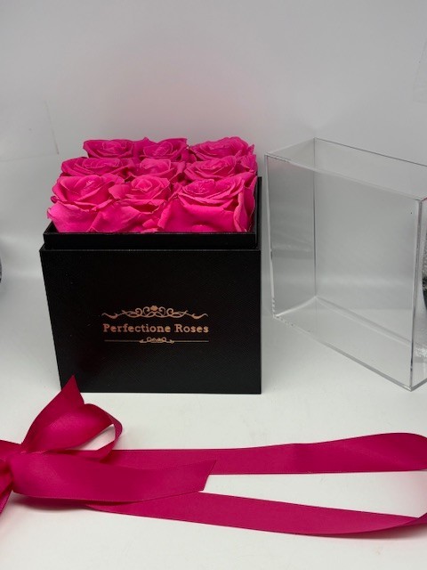 9 PERFECTIONE ROSES Preserved REAL ROSES in Box That Lasts for Years – Open Box