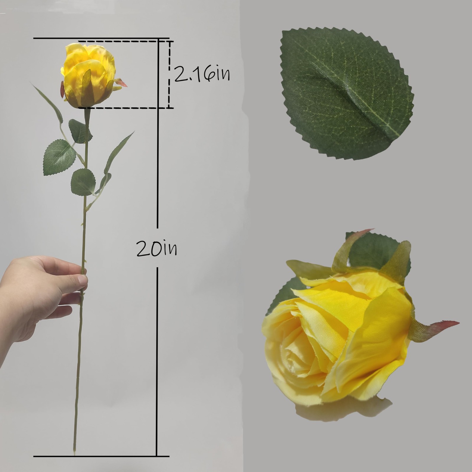 Artificial Roses 10 Pcs – Lifelike Single Stem Fake Roses with Natural Petal …