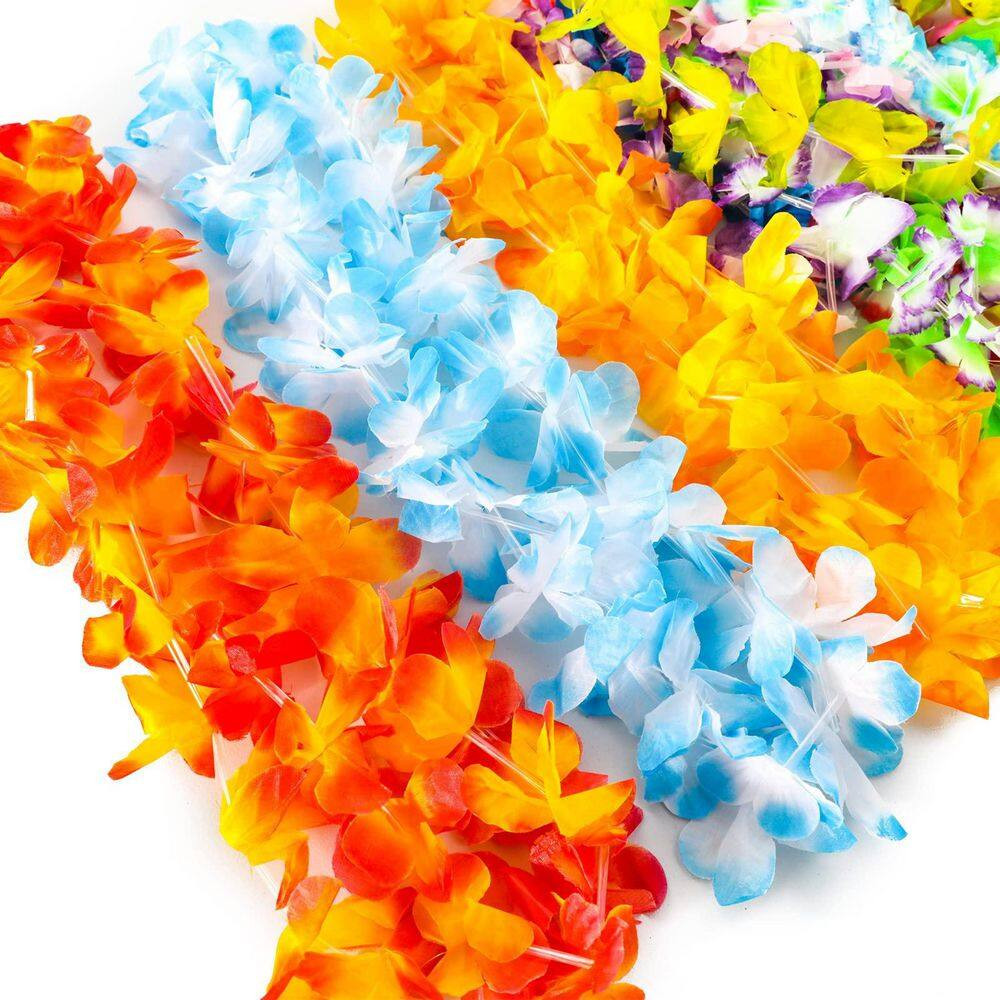 1.7 in Artificial Multicolor Indoor/Outdoor Tropical Hawaiian Flower Leis Party