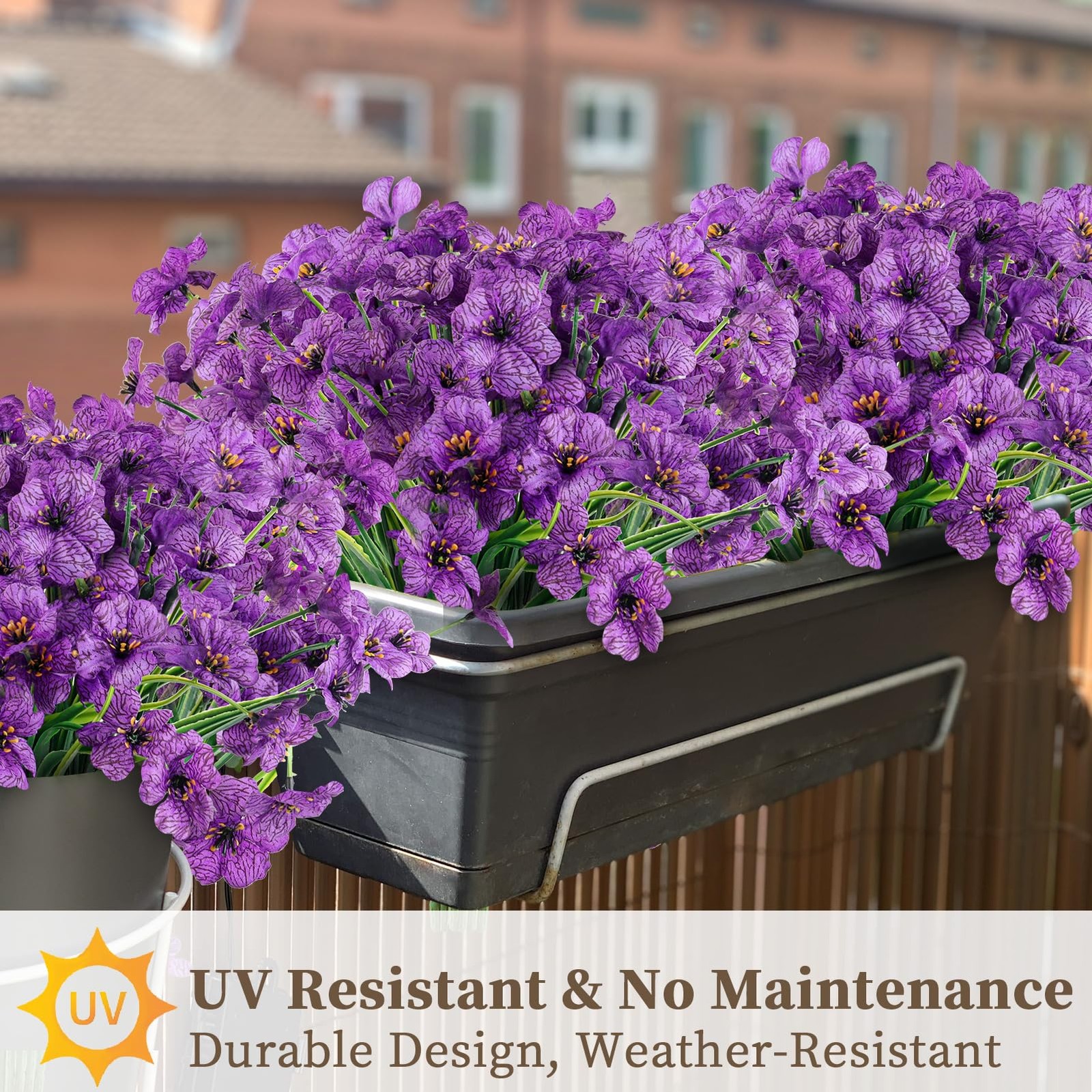ColoPlay 24 Purple Bundles Artificial Flowers for Outdoors/Indoors Fake Flow…
