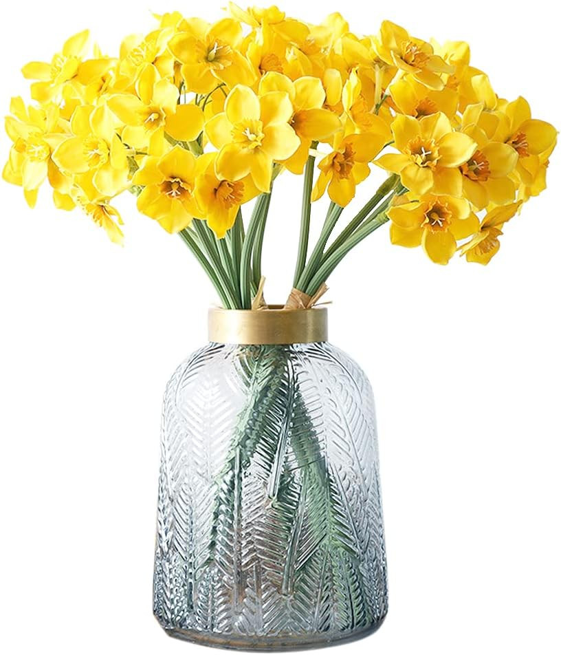 Artificial Daffodil Flowers 15.8 Inches Narcissus Spring Flower Fake Silk Flower