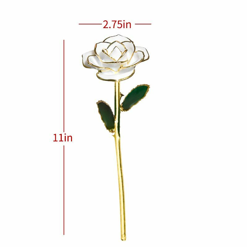 Gold Artificial Rose Flower In Box Surprize Birthday Valentine Day Gift For Girl