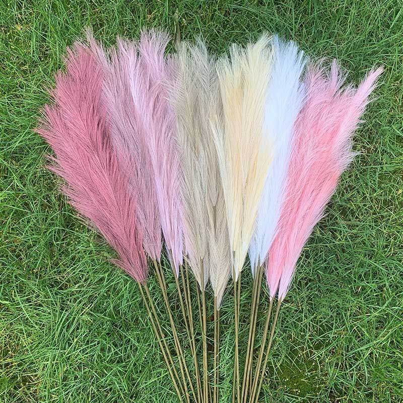 Large Artificial Plant – Pampas Grass Fake Flowers Wedding Bouquet Home Decor