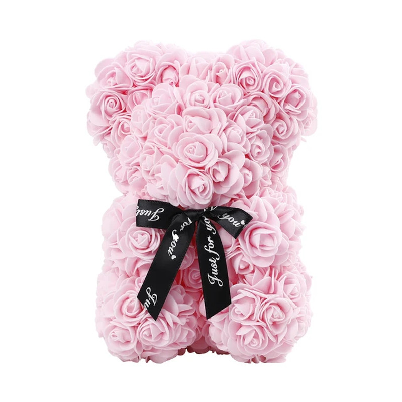 25cm Stuffed Bear Shape Artificial Rose Flower Valentine’s Day Wedding Gift NEW