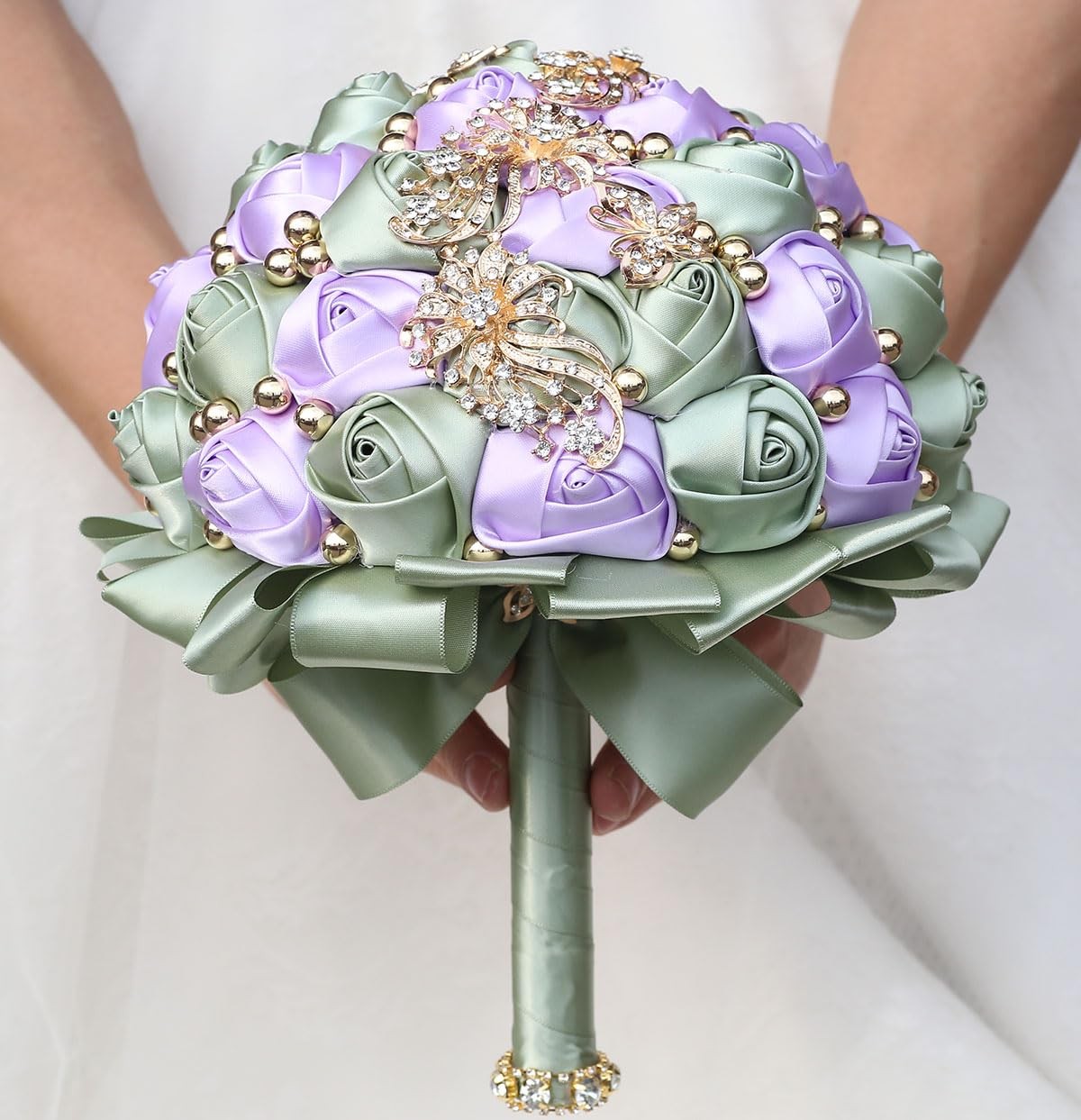 Bridal Wedding Bouquet Round Holding Bouquet Throw Toss Artificial Rose Flowe…