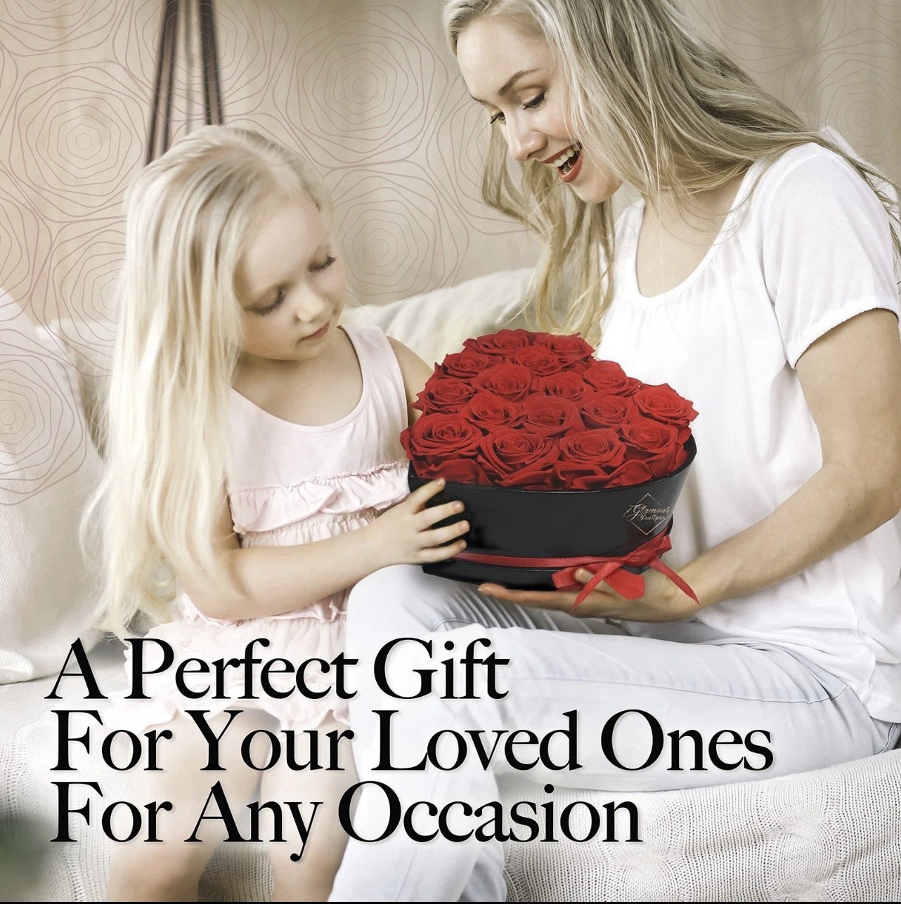GLAMOUR BOUTIQUE 16 Forever Flower Heart Shape Box – Preserved Roses, Immortal R