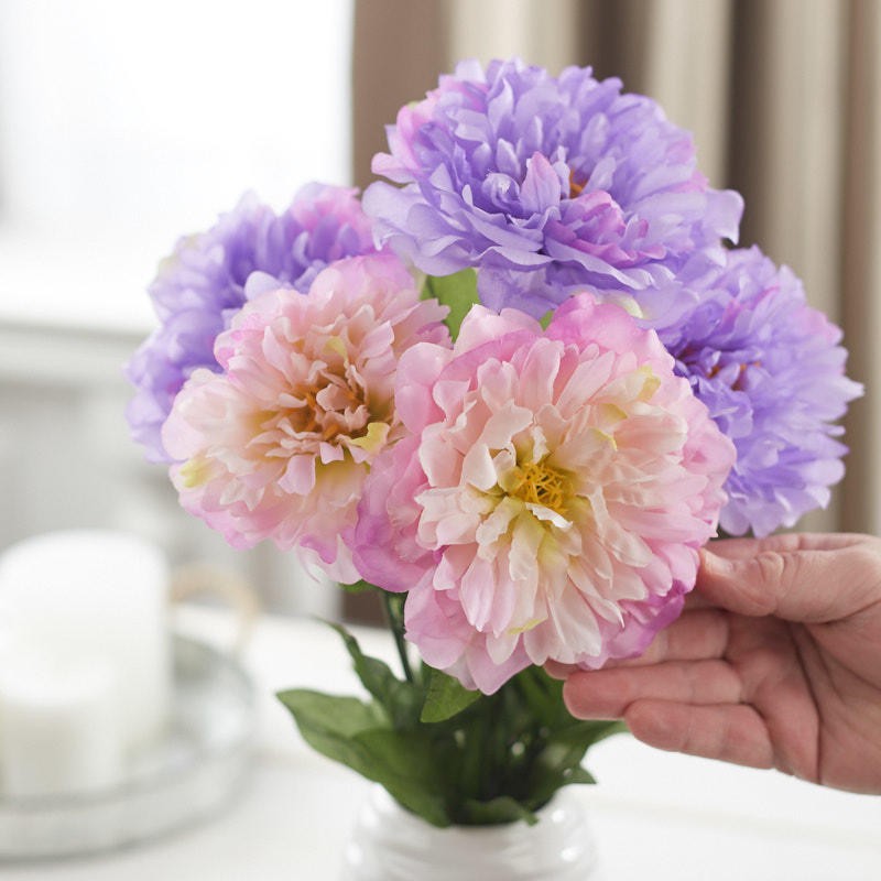 Factory Direct Craft Lavender and Pink Artificial Peony Bush