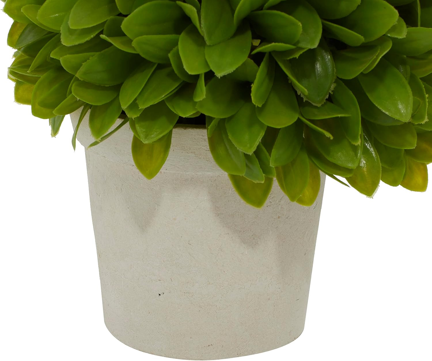 8X8X10 Faux Boxwood Topiary Ball, Artificial Foliage, Beige Paper Pot, Green