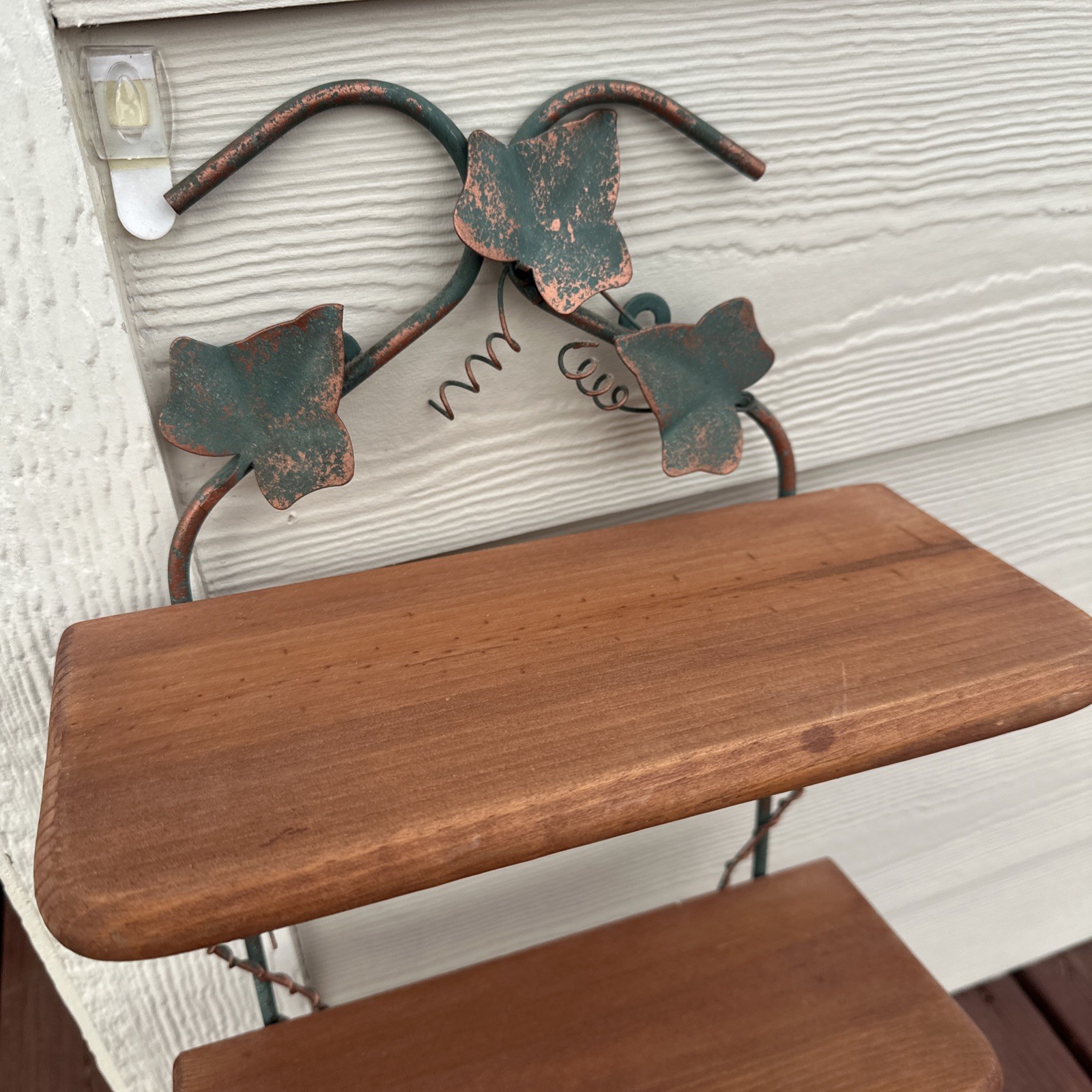 Vtg Homco Home Interiors 3 Tier Shelf With Metal Ivy Cottage Core Farmhouse