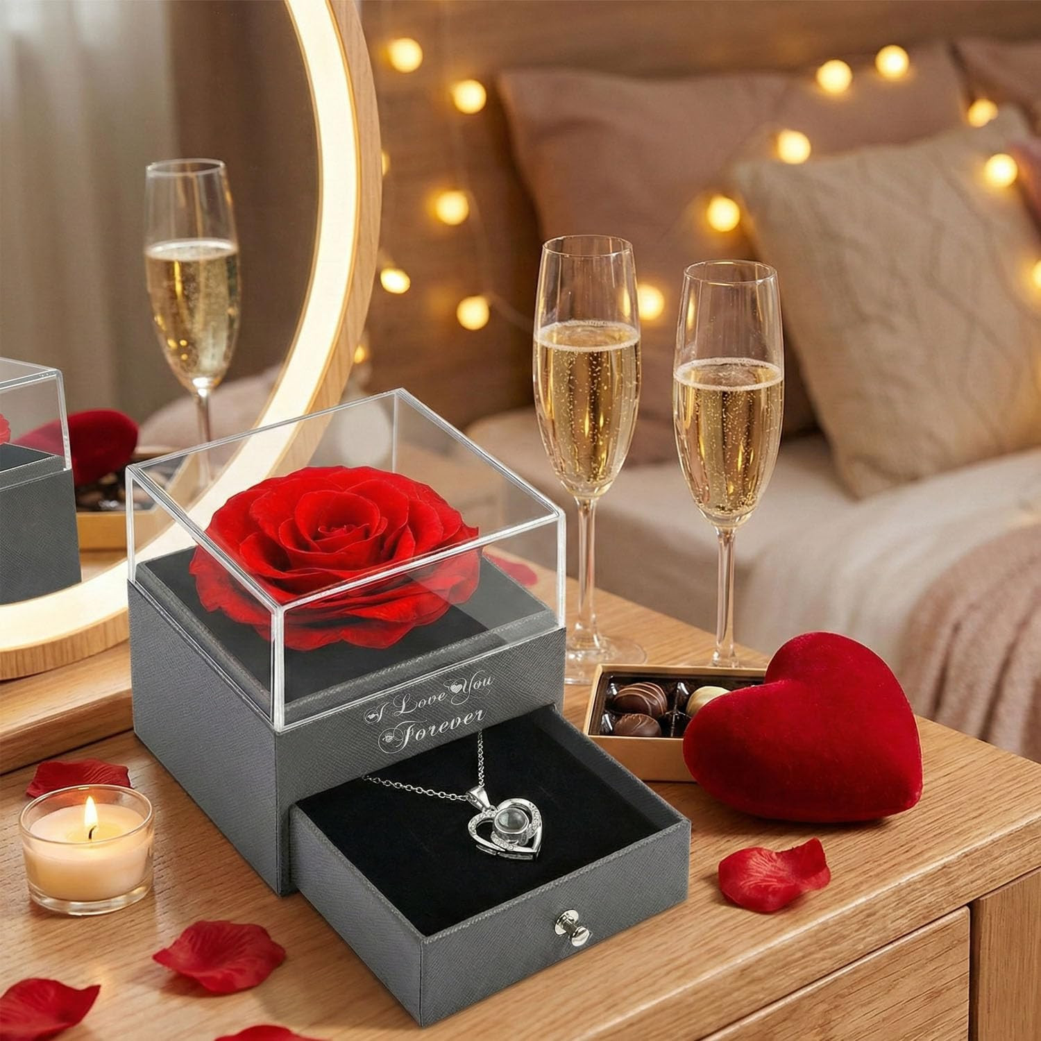 Preserved Real Roses Gifts for Mom Wife Girlfriend Her on Anniversary Mother’…