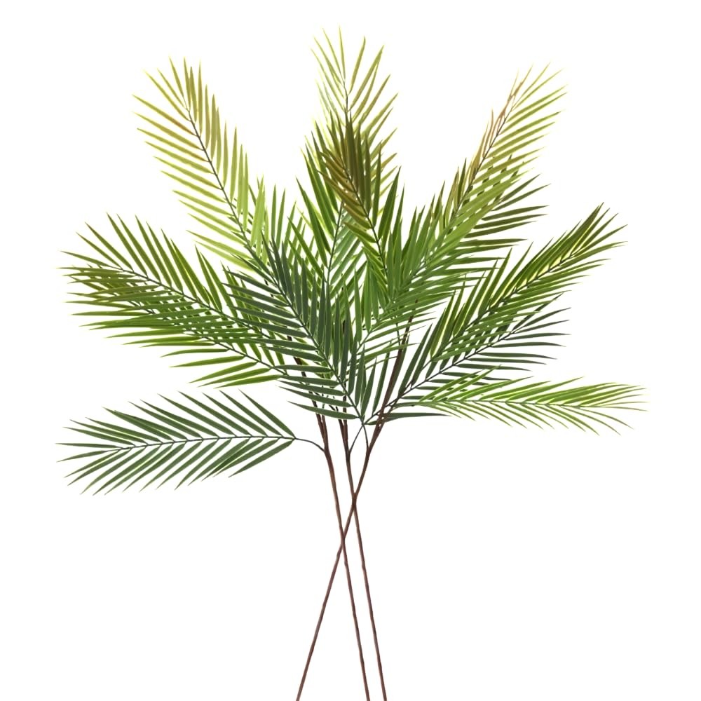 36 Inch Leaf Decor Artificial Green Palm Leaves,Fake Tropical Palm Leaves wit…