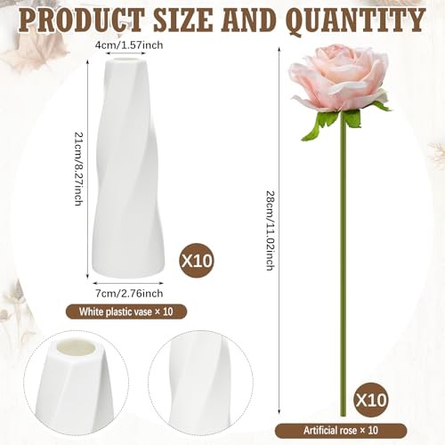 10 Set Dried Pampas Grass Centerpiece for Wedding 10 Composite Plastic Flower