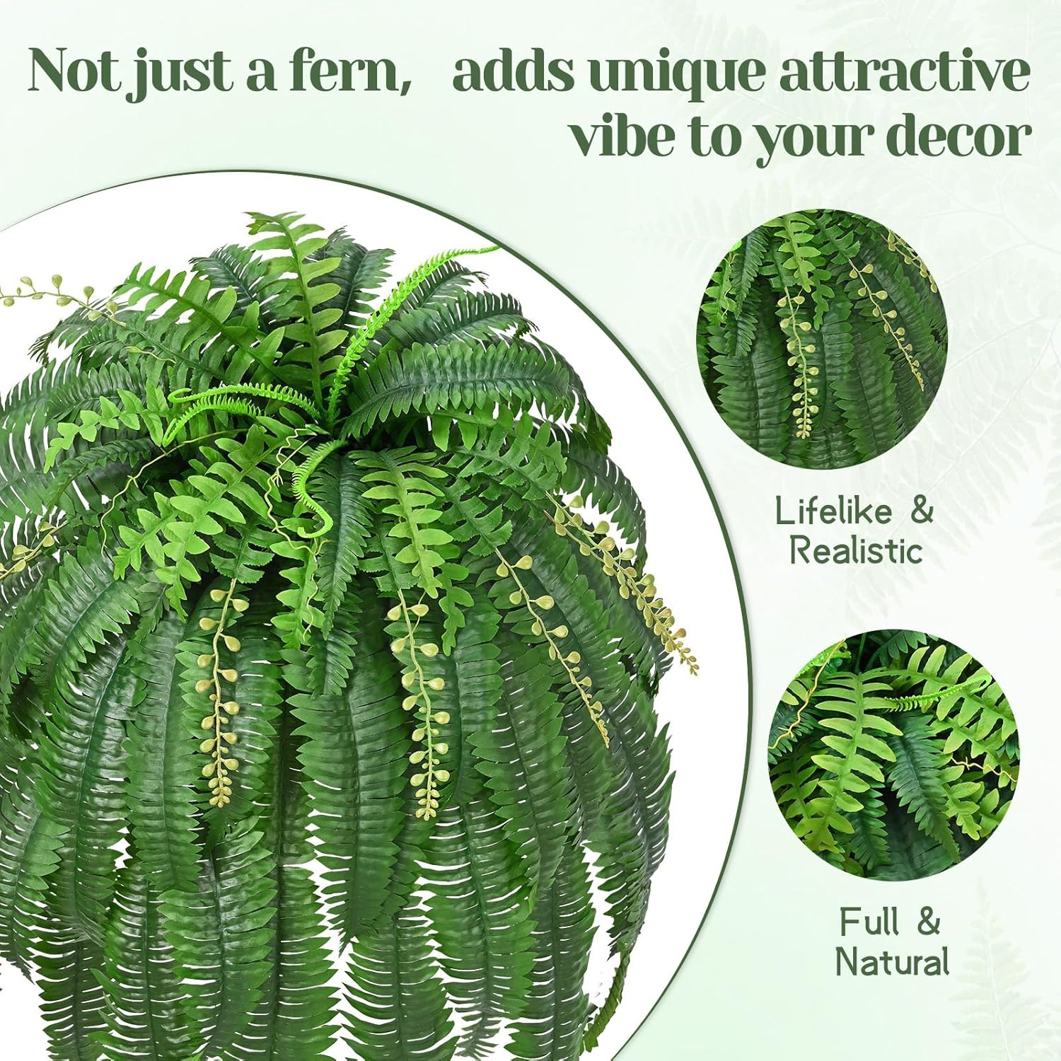 2 Pcs 67″ Fake Ferns Large Artificial Plants Outdoor, Artificial Ferns for Outdo