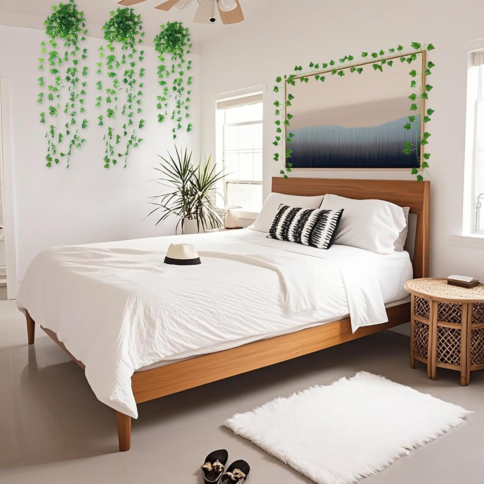 Artificial Ivy Garland 12 Pack 93.6 Feet Faux Vines for Wall Decor Bedroom