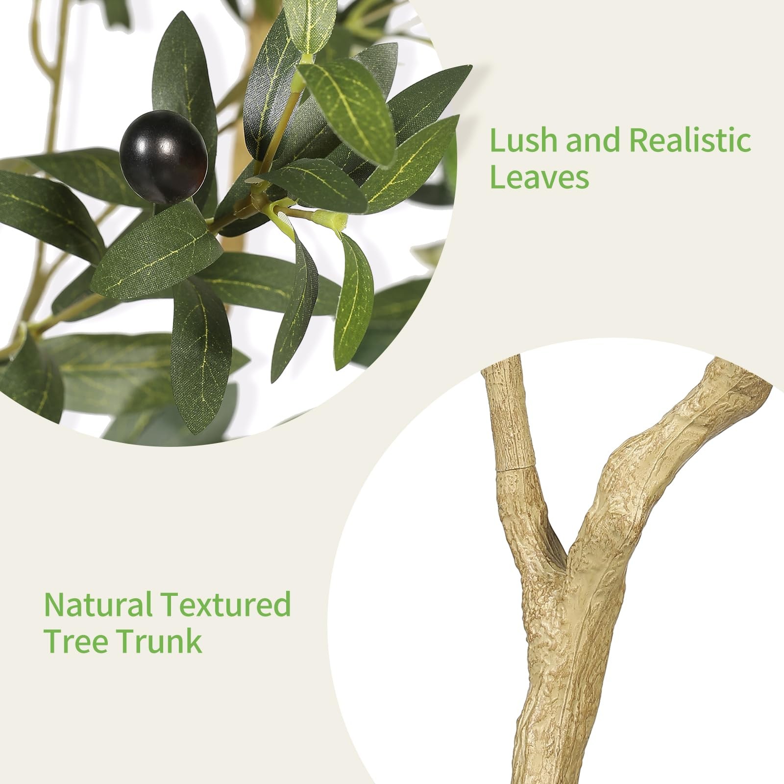 7ft Artificial Olive Tree with Tall Exquisite Planter – Realistic Fake Olive …