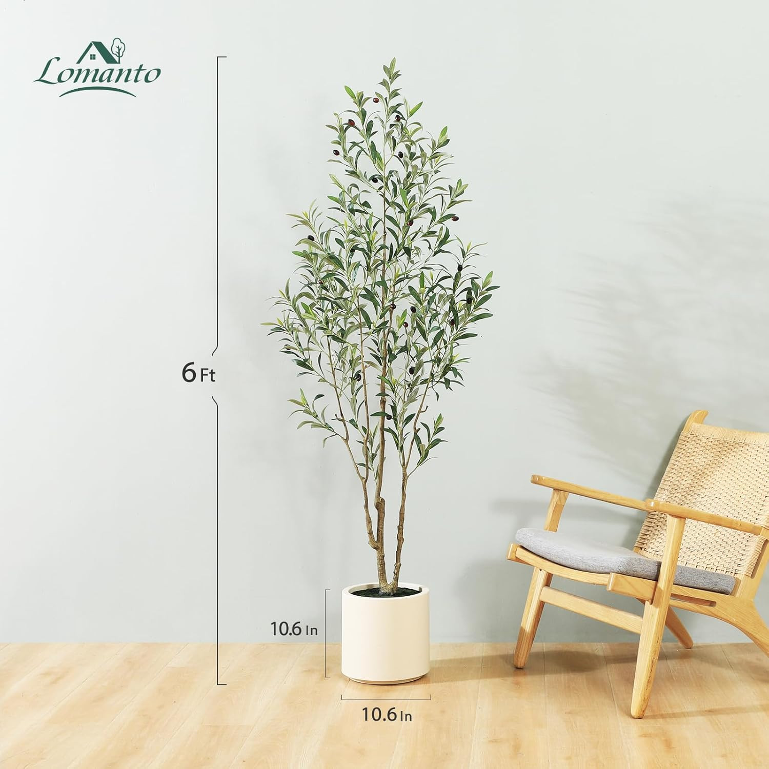6 Ft Artificial Olive Tree – Faux Silk Plant for Home Decor & Housewarming Gift