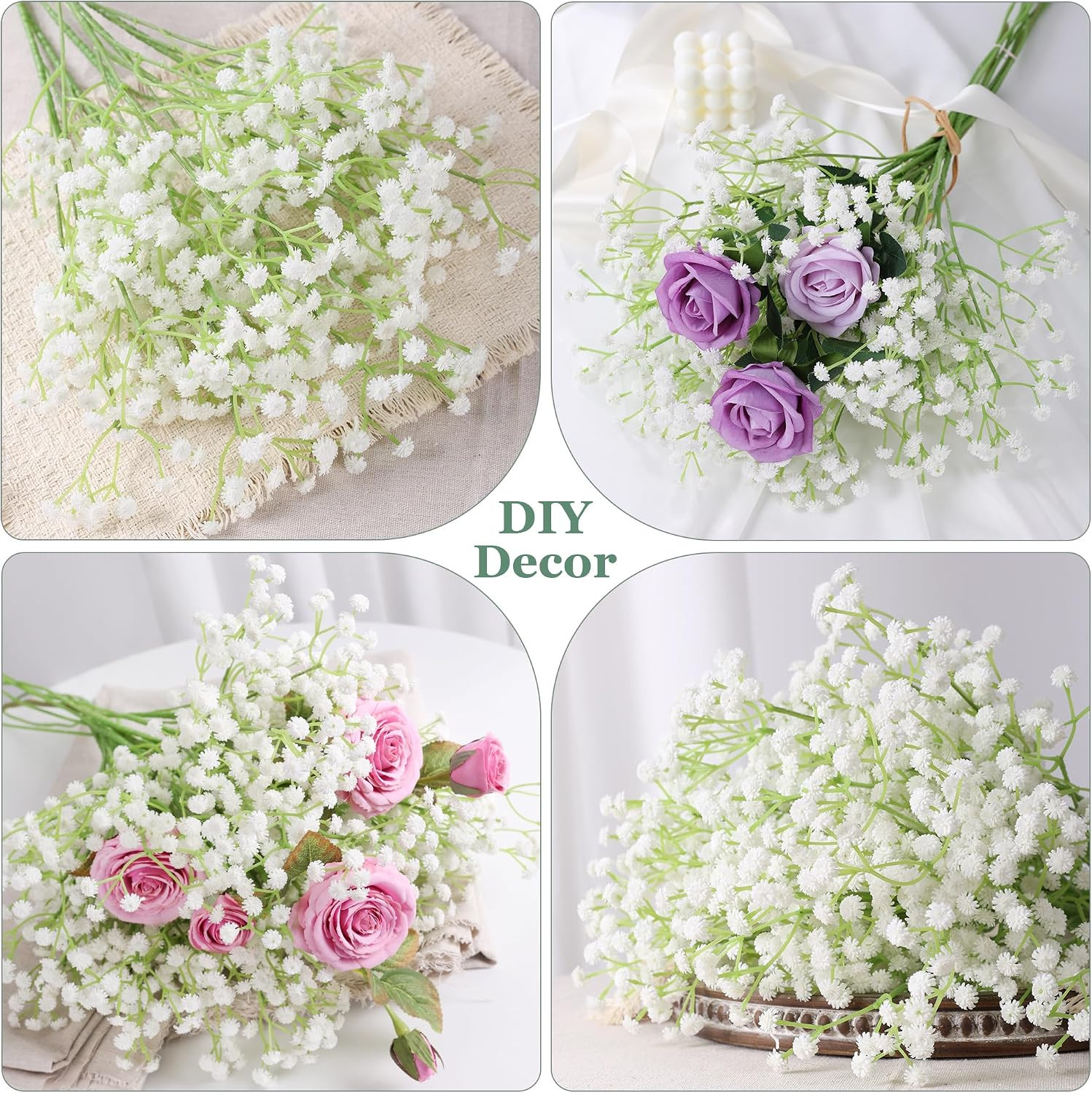 Real Touch Baby’s Breath Artificial Flowers – 30 Pcs for Weddings & Decor