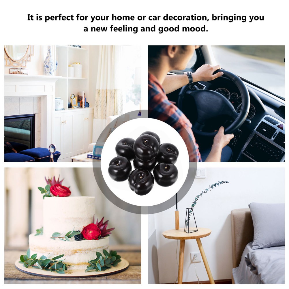 8pcs Fake Plum Photography Props Artificial Plum Lifelike Fruit Decorations
