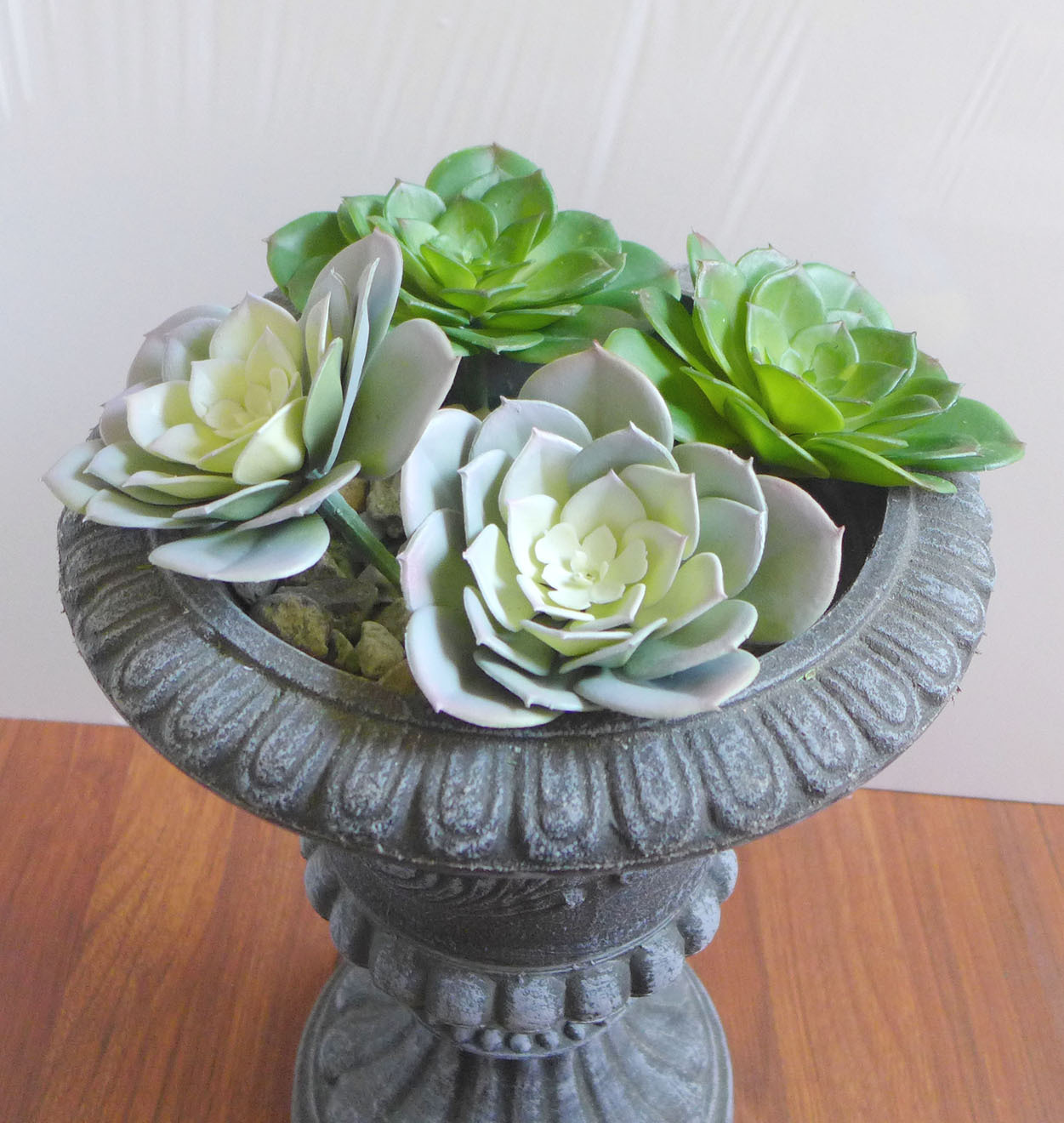 2 Colors Big # Snow Lotus Artificial Succulents Home Decoration Set of 4