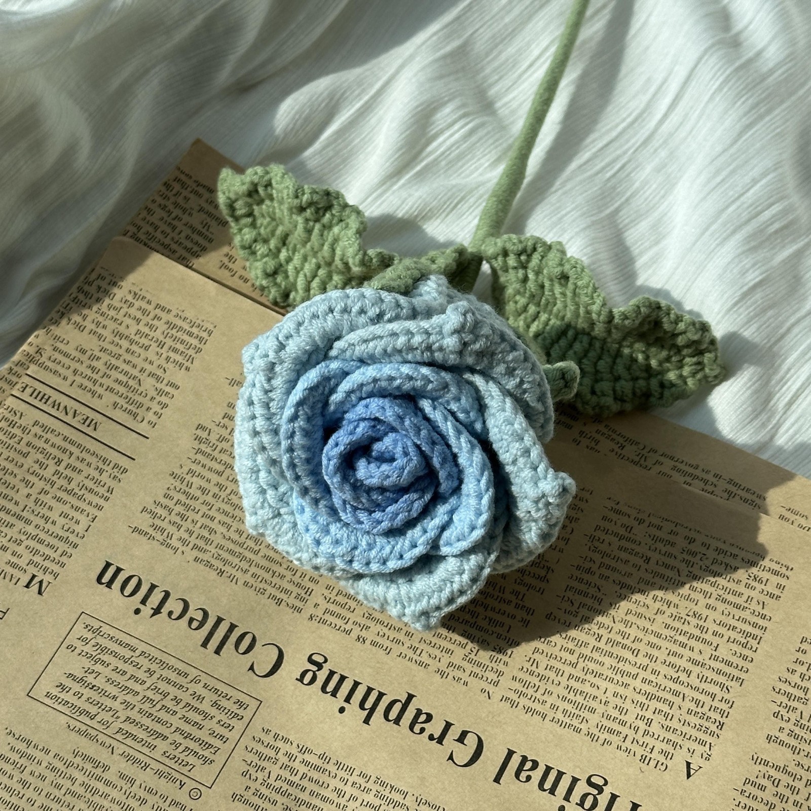 Crochet Rose Bouquet Handmade Yarn Flowers Romantic Anniversary Gift for Her