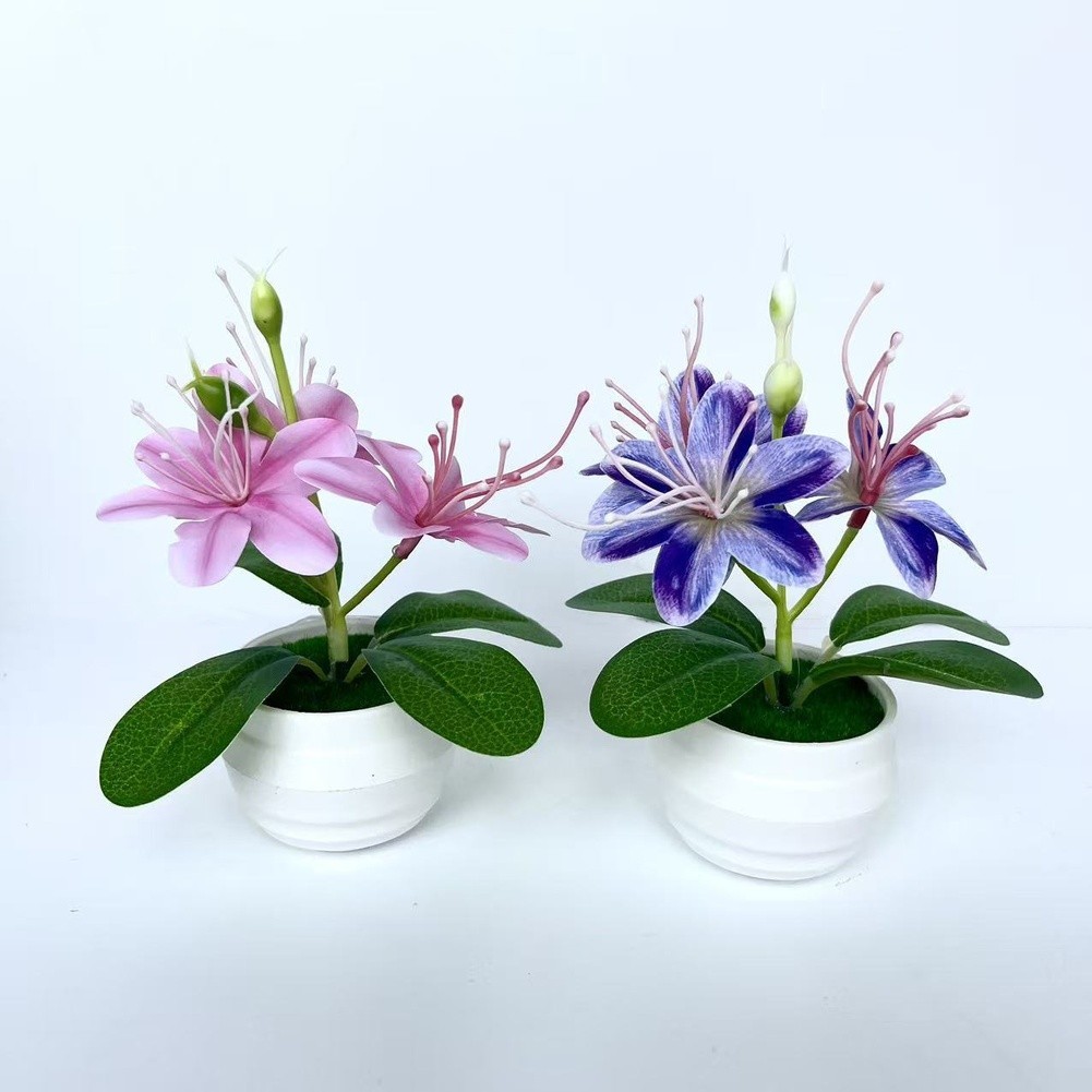15cm Tall Fake Jasmine Flower in Pot for Indoor Outdoor Wedding Styling